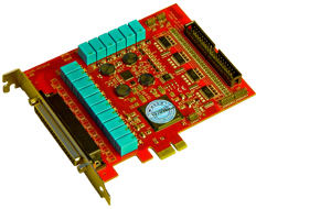 PCIe-bus-card with optocoupler, relays, counter, timer, irq